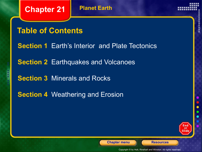 Inferred properties of earth's interior answer key