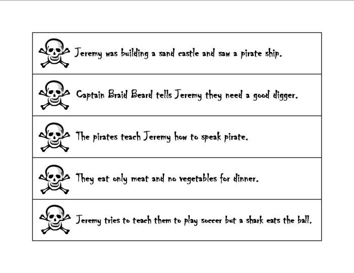 Subjects objects and predicates with pirates worksheet